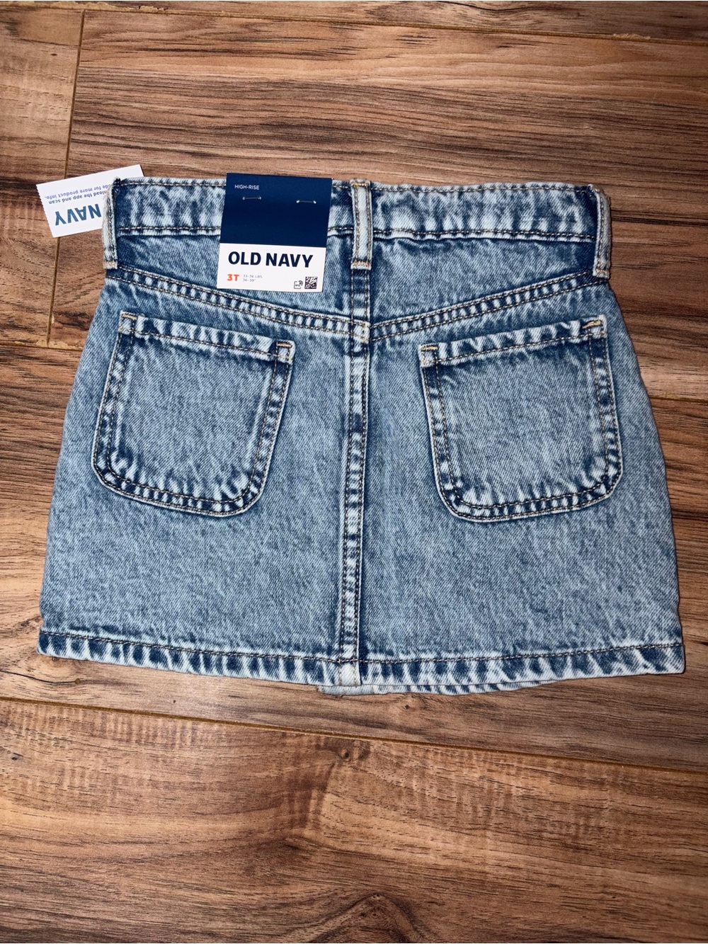 Old Navy High Waisted Neon Buttons Denim Jean Skirt Girls 3T NWT - Picture 2 of 2